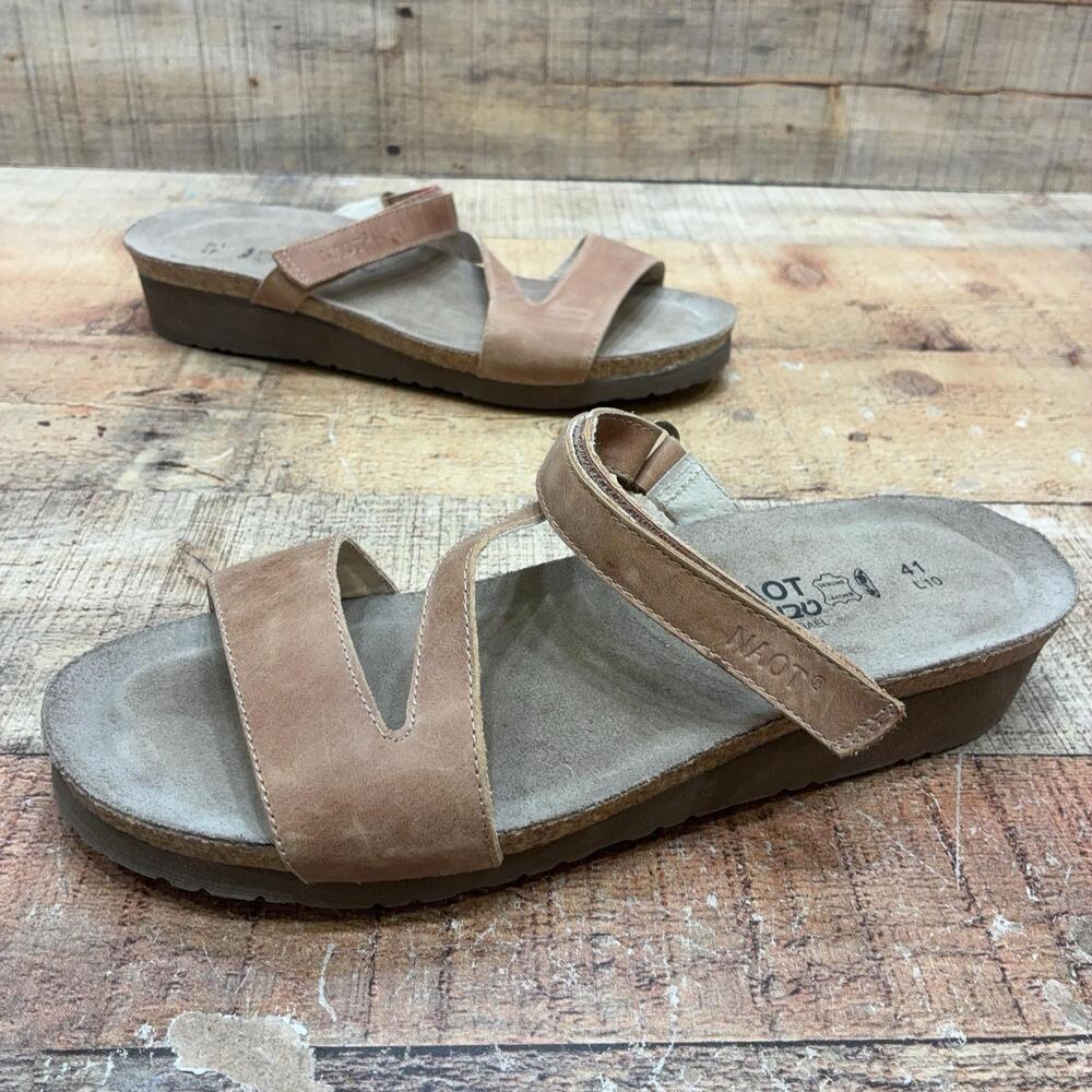 Naot Sandals Womens Size 10 41 Brown Leather Slingback Wedge Comfort Shoes